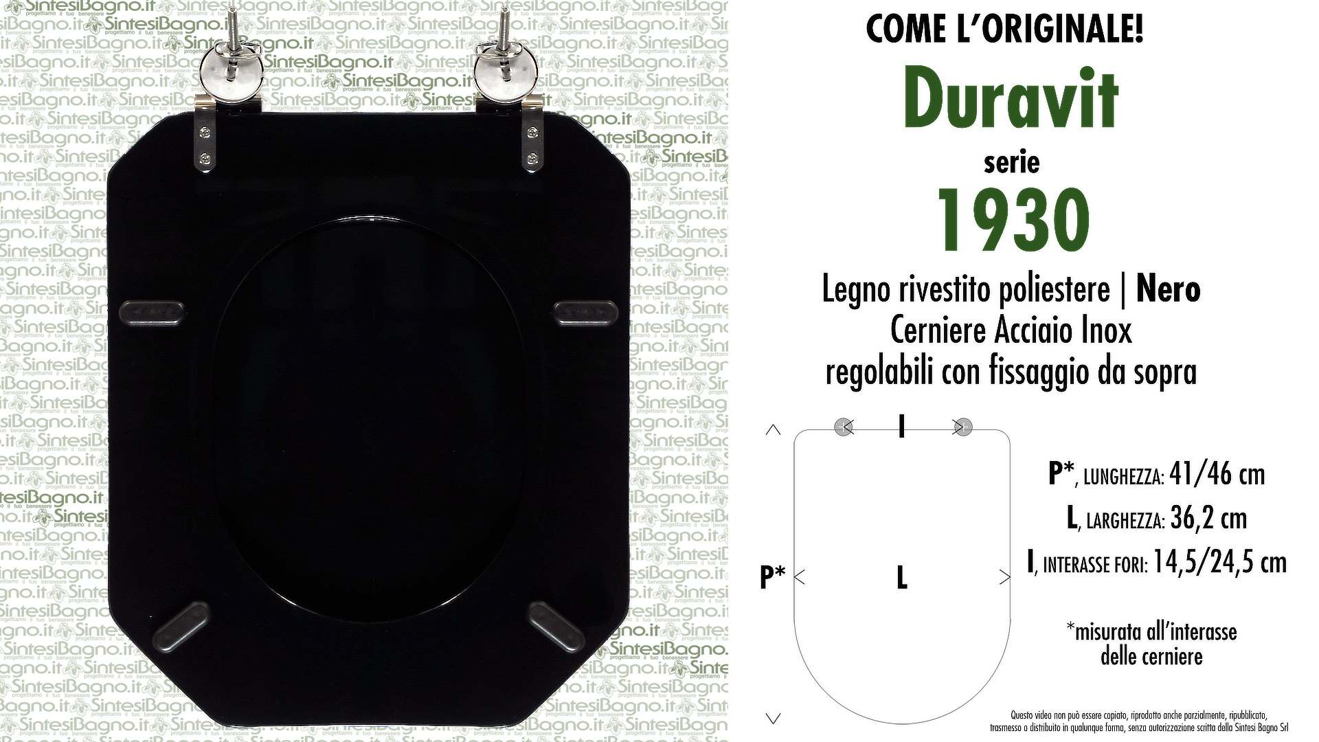 Copriwater DURAVIT 1930 NERO — COME L’ORIGINALE