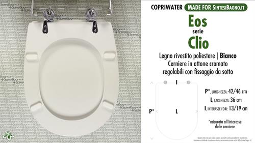 Copriwater EOS CLIO BIANCO — RICAMBIO DEDICATO LEGNO