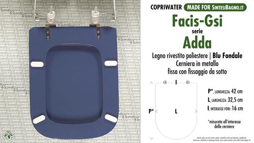 Copriwater FACIS/GSI ADDA BLU FONDALE