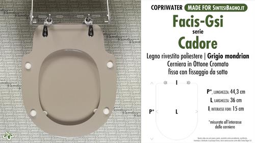 Copriwater FACIS-GSI CADORE GRIGIO MONDRIAN