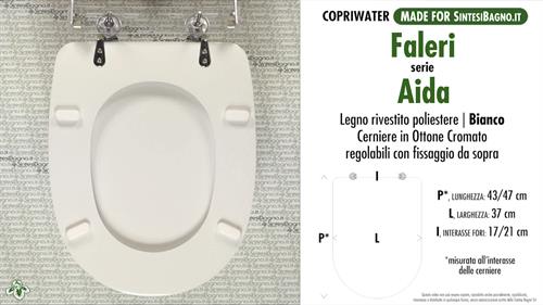 Copriwater FALERI AIDA BIANCO — DEDICATO LEGNO LAVORATO RIVESTITO RESINA POLIESTERE