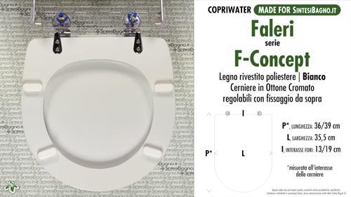 Copriwater FALERI F-CONCEPT BIANCO — DEDICATO LEGNO LAVORATO RIVESTITO RESINA POLIESTERE
