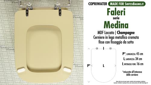 Copriwater FALERI MEDINA CHAMPAGNE — COMPATIBILE MDF POLIESTERATO LACCATO