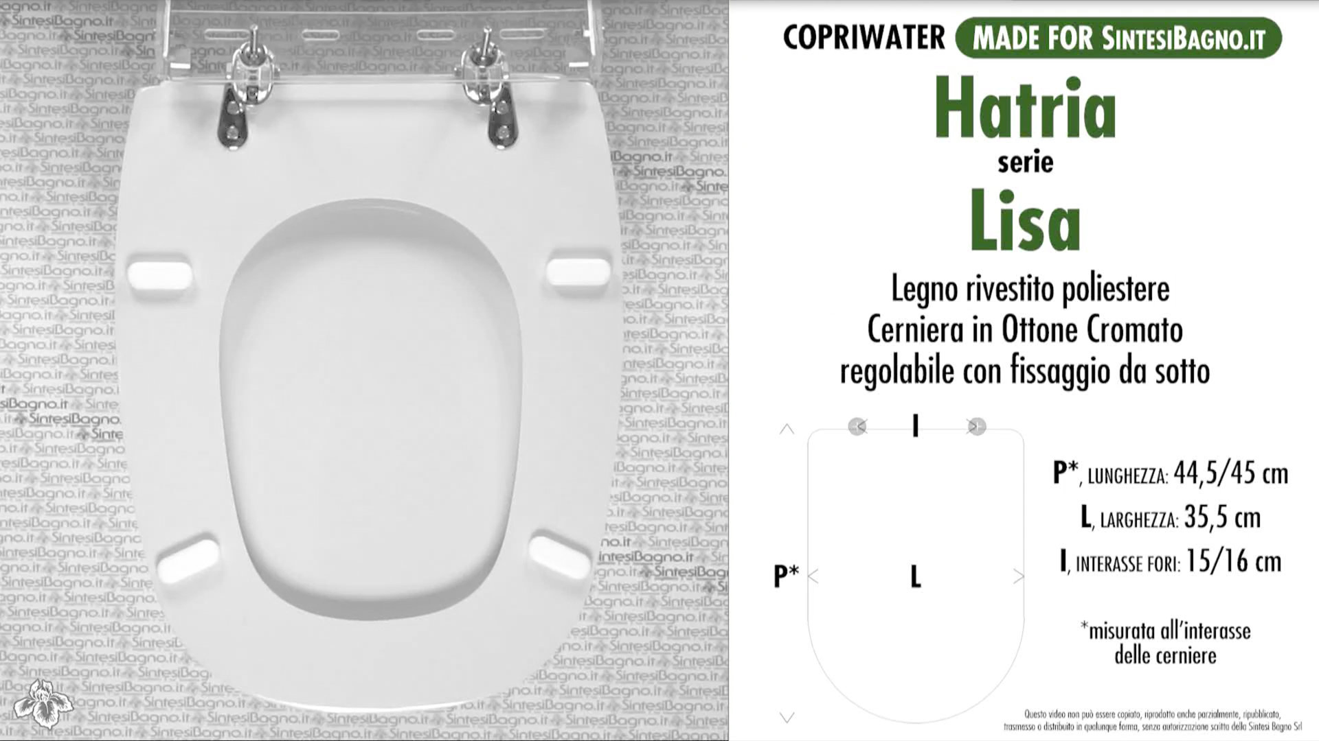 Copriwater HATRIA LISA BIANCO — RICAMBIO DEDICATO