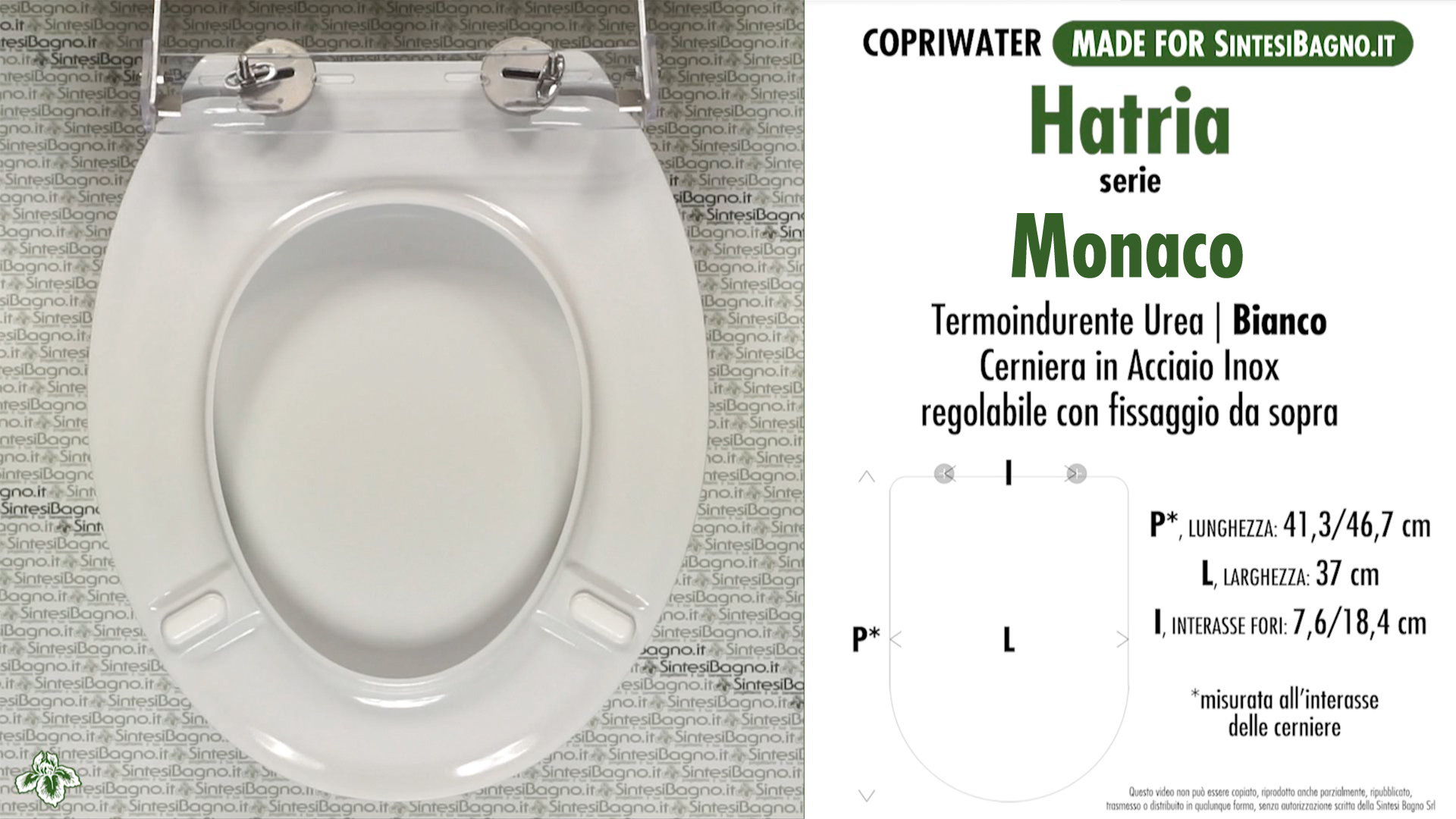 Copriwater HATRIA MONACO BIANCO — SOFT CLOSE