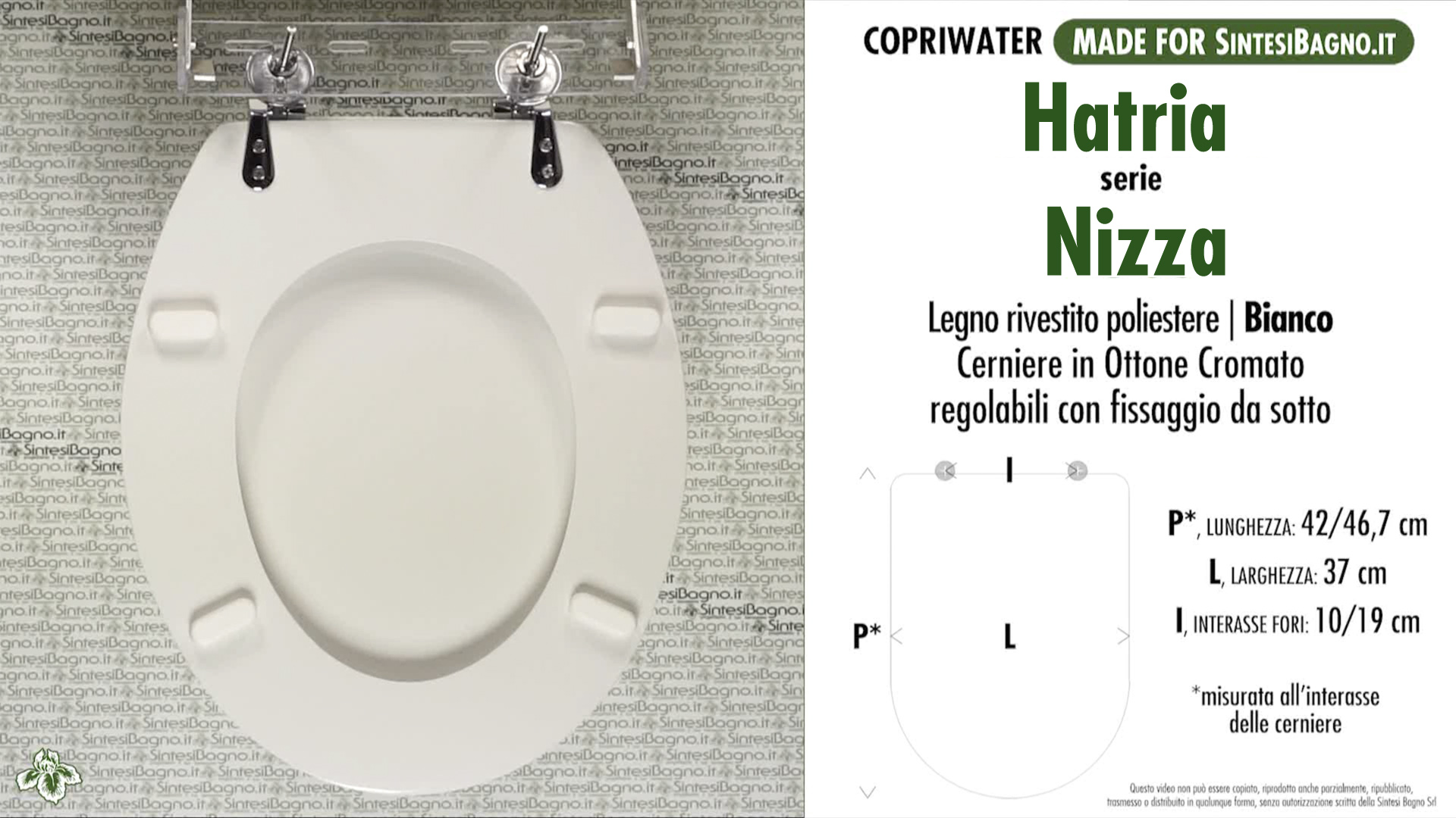Copriwater HATRIA NIZZA BIANCO — RICAMBIO DEDICATO